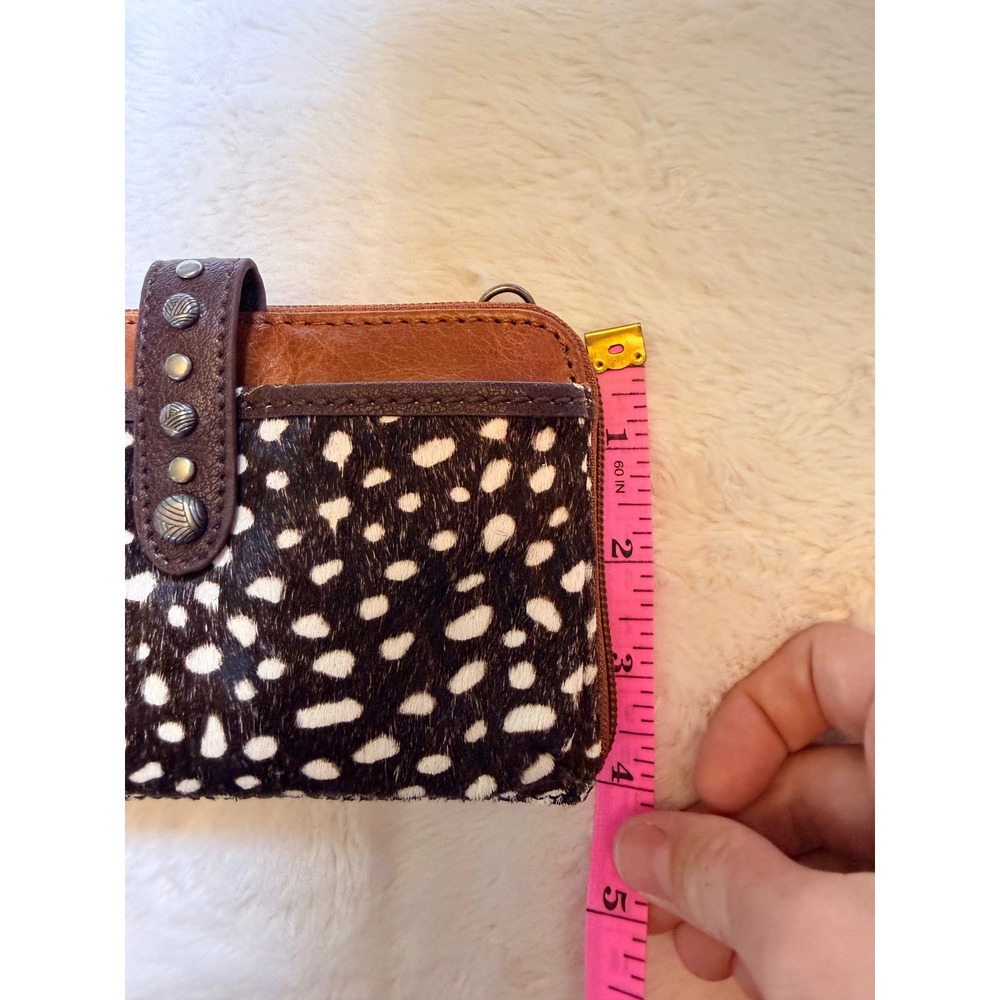 The Sak Iris Smartphone Crossbody Wallet Tobacco Dot Leather Hair-on-Hide NEW - Picture 13 of 13